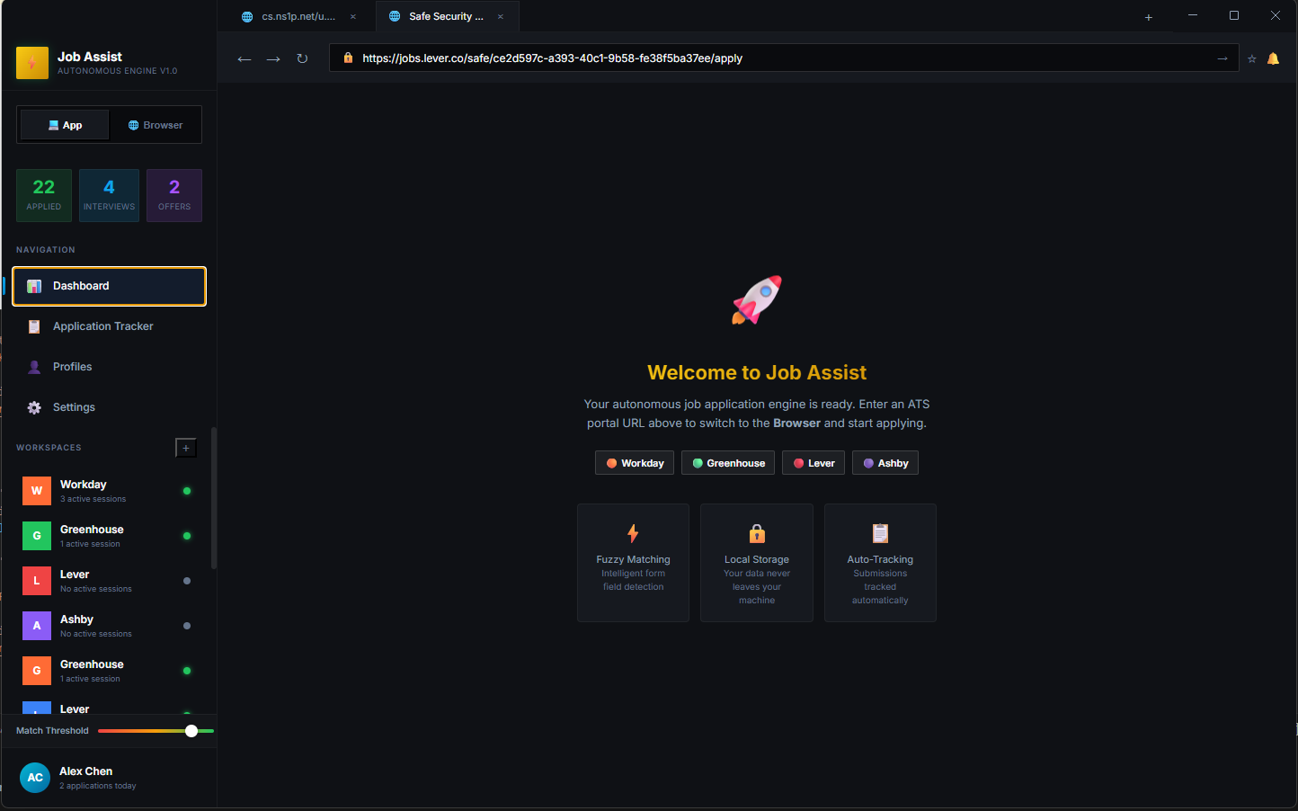 JobAssist Integrated Browser